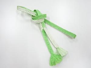 リサイクル　正絹　手組帯締め（黄緑）